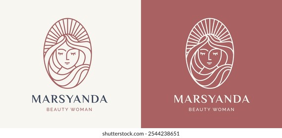 Mulher Face Line Art Contorno Logo Design Inspiração. Retrato de mulher minimalista para Spa, Salão e Beleza Identidade Empresarial. Ilustração do vetor do spa da beleza