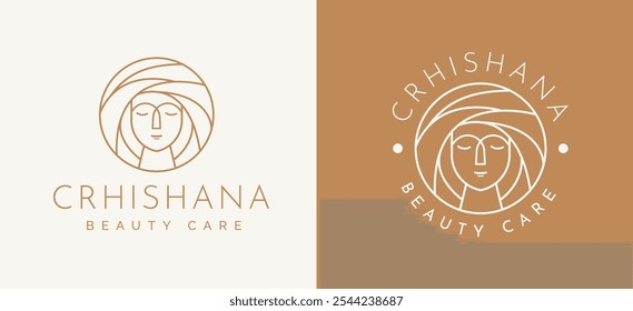 Mulher Face Line Art Contorno Logo Design Inspiração. Retrato de mulher minimalista para Spa, Salão e Beleza Identidade Empresarial. Ilustração do vetor do spa da beleza