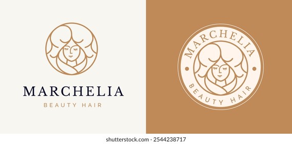 Mulher Face Line Art Contorno Logo Design Inspiração. Retrato de mulher minimalista para Spa, Salão e Beleza Identidade Empresarial. Ilustração do vetor do spa da beleza