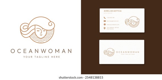 Mulher Face Line Art Contorno Logo Design Inspiração. Retrato de mulher minimalista para Spa, Salão e Beleza Identidade Empresarial. Ilustração do vetor do spa da beleza