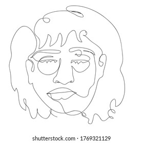 woman face line art vector design.