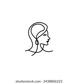 Woman face line art vector eps