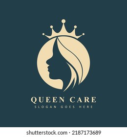 woman face logo, can be used for SPA logo, Fashion, Makeup, Hairdresser Girl Linear style logotype concept icon