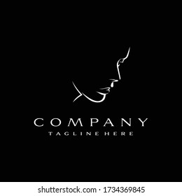 Woman Face Logo Design. Awesome A Woman Face Woman Silhoutte. A Woman Face Logotype.