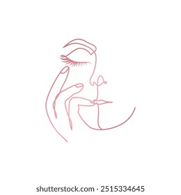Frau Gesicht Logo Design Vektorgrafik. Frauengesicht passend für Beauty- und Kosmetik-Firmenlogos.