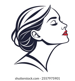 Woman face logo design vectors modern and elegant styles.eps