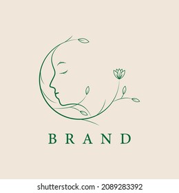 Logo del Beauty Salon Spa. mujer Hermosa ilustración del concepto del logotipo vectorial.