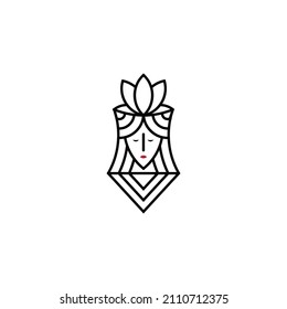 Woman face logo icon vector. Woman face logo design vector illustration, Girl silhouette for cosmetics, beauty, salon, health and spa, fashion themes.
