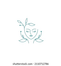 Woman face logo icon vector. Woman face logo design vector illustration, Girl silhouette for cosmetics, beauty, salon, health and spa, fashion themes.