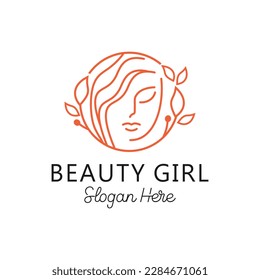 Woman face logo icon vector. Woman face logo design vector illustration, Girl silhouette for cosmetics, beauty, salon