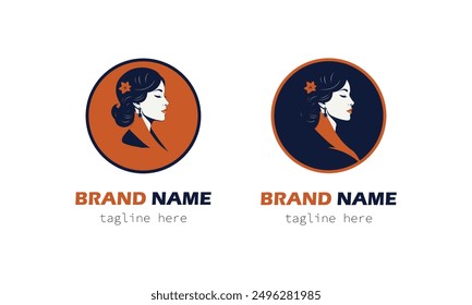 Woman face logo illustration design.