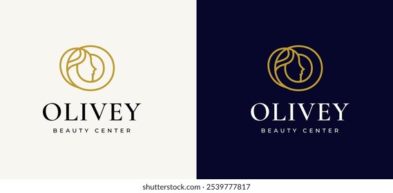 Woman Face Logo on Letter O Logo Design. Letter o or Circle Shape with Woman Face Icon Logo Design. Letter O Symbol for Beauty Spa Woman Face Icon Identity. Alphabet vector element