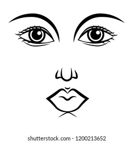 Woman face looking