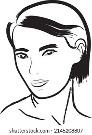 Woman face looking on the side vector