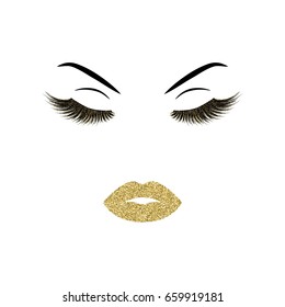 Woman face with make up vector illustration