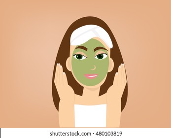 woman face mask vector