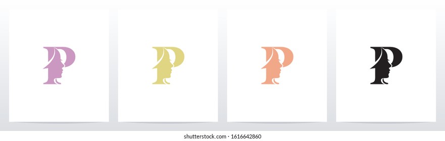 Woman Face On Letter Logo Design P