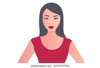 Woman face on white background vector - illustration