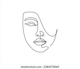 woman face one line art minimalist line art vector line art illustration