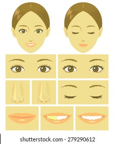 Woman face parts