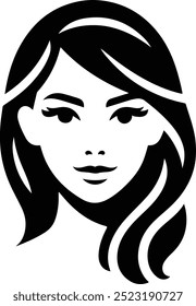 Perfil de la cara de la mujer, silueta de la cara de la mujer, logotipo de la belleza de la cara de la mujer, ilustración de Arte vectorial