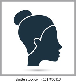 Woman face profile simple icon