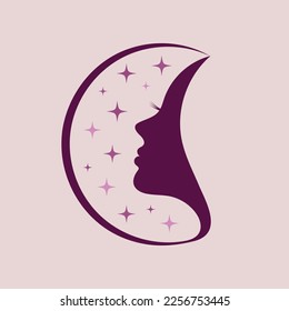 Woman face profile vector element