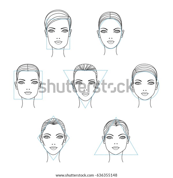 Woman Face Shapes Types Vector Illustration Stock Vector (Royalty Free ...