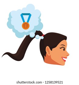 Woman face sideview