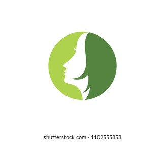 Woman face silhouette character illustration logo icon