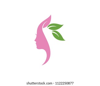 woman face silhouette character illustration logo icon vector