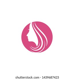 woman face silhouette character illustration logo icon vector
