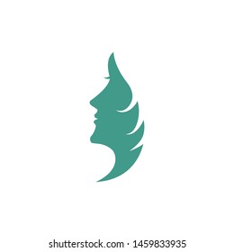 Woman face silhouette character illustration logo icon vector