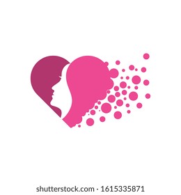 Woman face silhouette character illustration logo icon vector