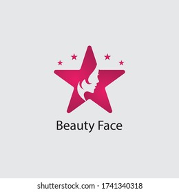 Woman face silhouette character illustration logo icon vector