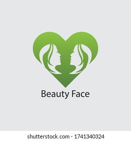 Woman face silhouette character illustration logo icon vector