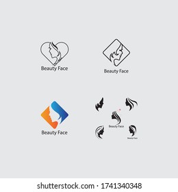 Woman face silhouette character illustration logo icon vector