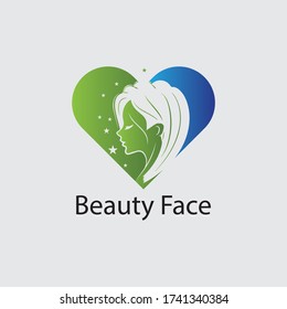 Woman face silhouette character illustration logo icon vector