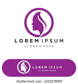 Woman face silhouette character illustration logo icon vector