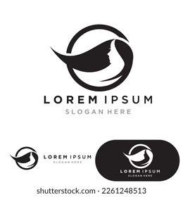 Woman face silhouette character illustration logo icon vector