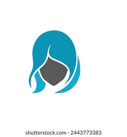 Woman face silhouette character illustration logo icon vector