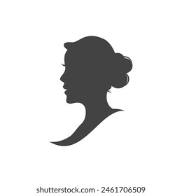 Woman face silhouette character illustration logo icon vector