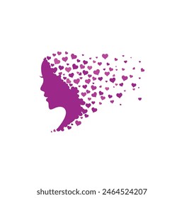 Woman face silhouette character illustration logo icon vector