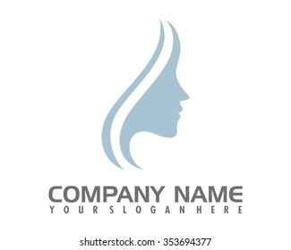 Woman Face Silhouette Character Illustration Logo Icon Vector