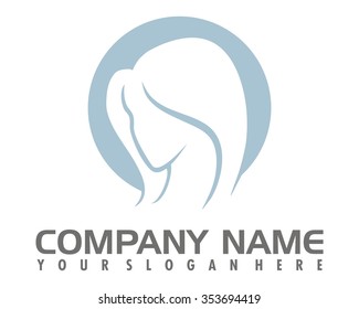 woman face silhouette character illustration logo icon vector
