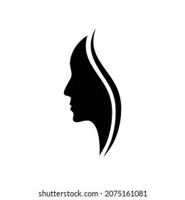 Woman Face Silhouette Icon Woman Vector Stock Vector (Royalty Free ...