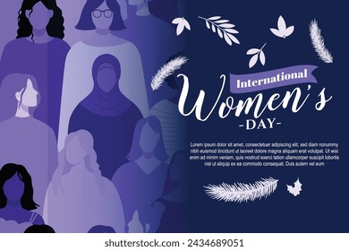 Woman face silhouette in profile with group of multicultural and multiethnic women faces inside.Concept of racial equality anti-racism and a woman who gives voice to other women social media