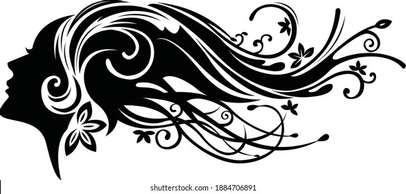 woman face silhouette for salon, beauty business logo design.
Vector eps. 