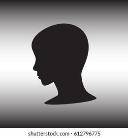 Woman Face Silhouette web icon