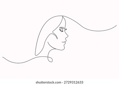 Frau Gesicht einfache kontinuierliche Linie Kunst sauber minimales Design